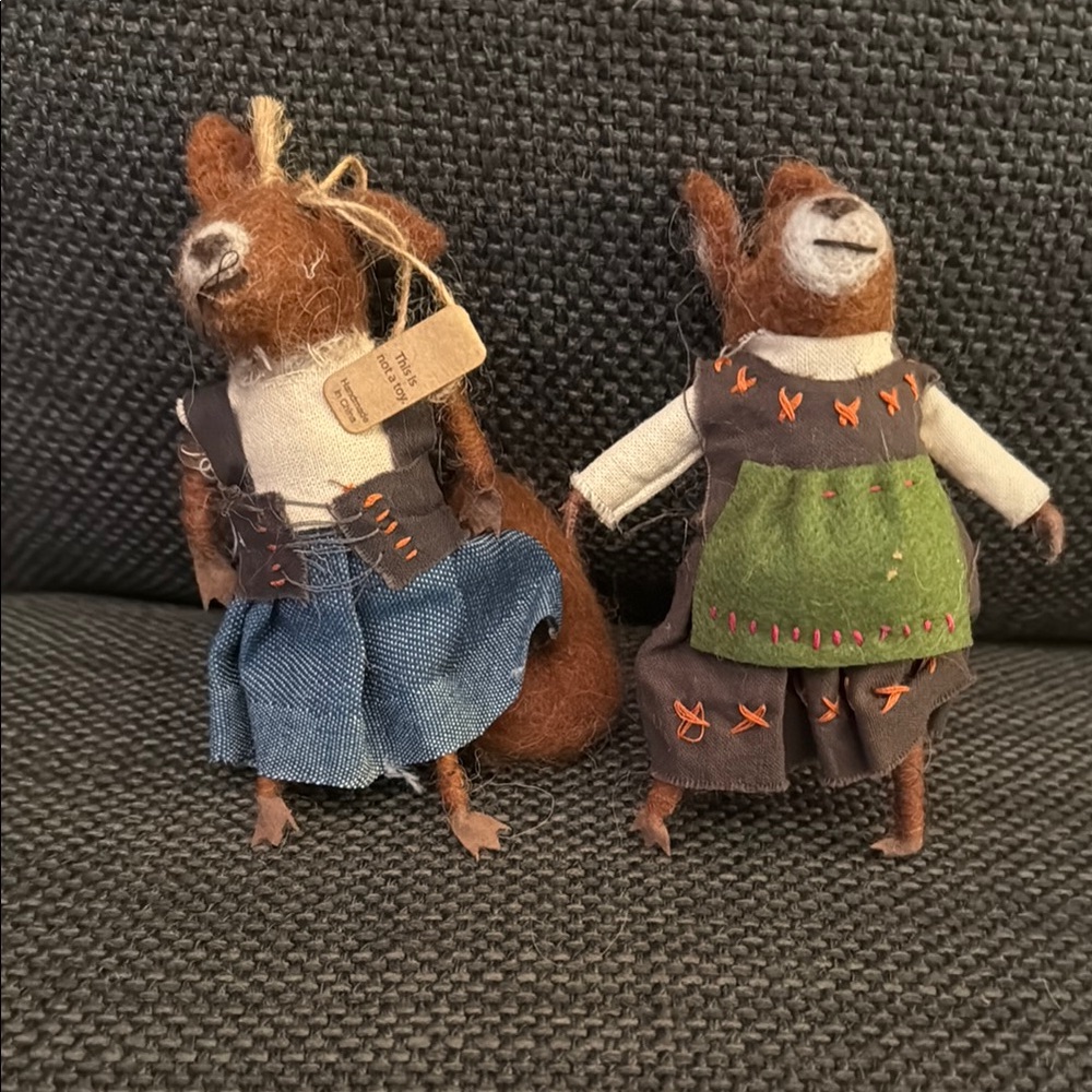 Handmade pair of Tyrollean bears ornaments